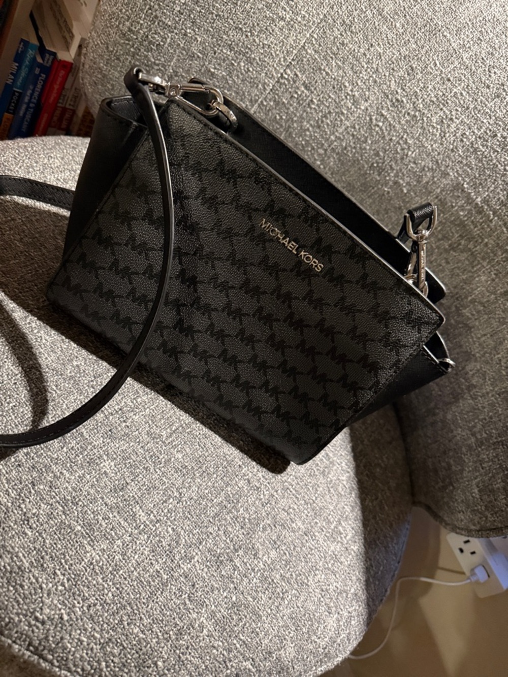 NWOT Michael Kors Black Patterned Crossbody Bag